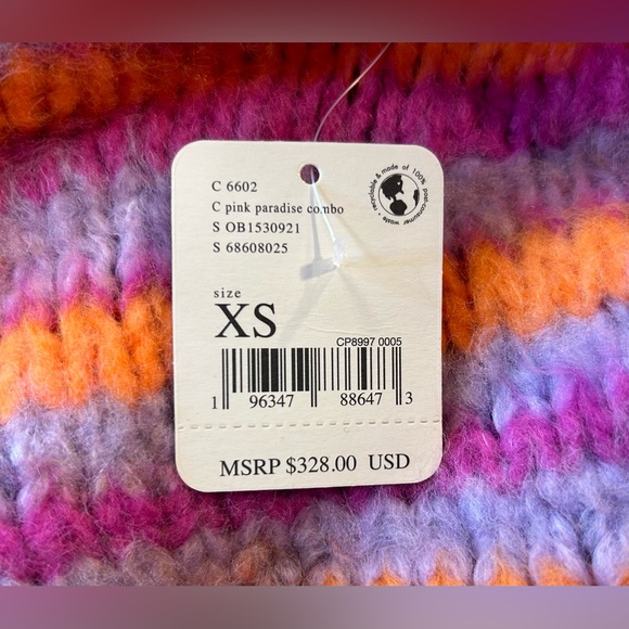 NWT Free People Pink Tiger Knit Duster - Picture 7 of 10